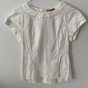 Theory white peplum dress shirt